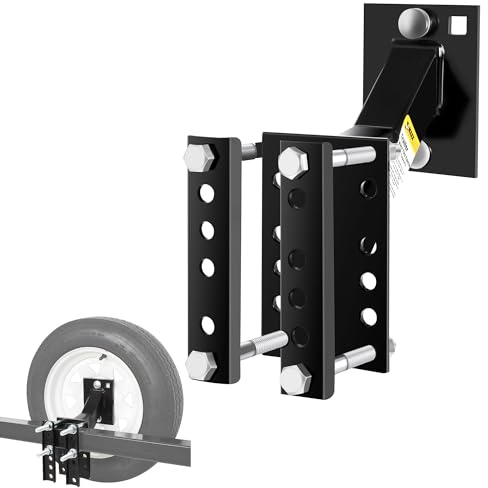 MaxxHaul 70214 - Soporte de neumáticos de repuesto para remolque con recubrimiento en polvo negro para neumáticos de remolque utilitario de 10 y 12 pulgadas