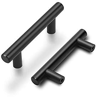 goldenwarm 10 Stück Schrankgriffe 64mm Lochabstand – Edelstahl Küchengriffe Möbelgriffe Türgriff Schubladengriffe Schwarz
