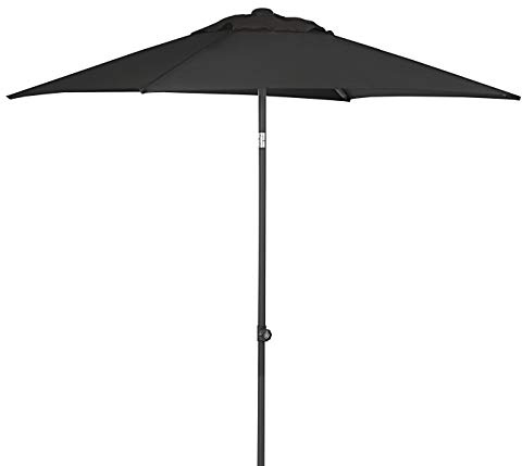 Dehner Sonnenschirm Andros, ca. 210 x 150 x 160 cm, Polyester, dunkelgrau