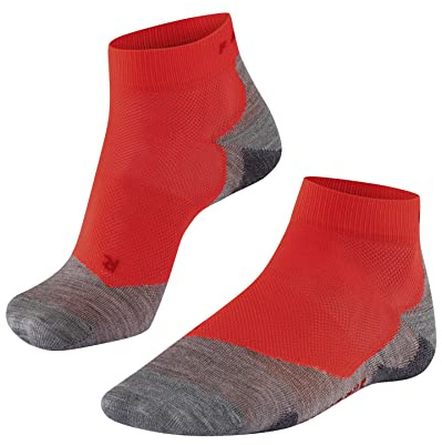 FALKE RU5 Race Short M Sso respirantes anti-ampoule 1 paire, Chaussettes de course Homme, Rouge Neon Red 8584, 44-45