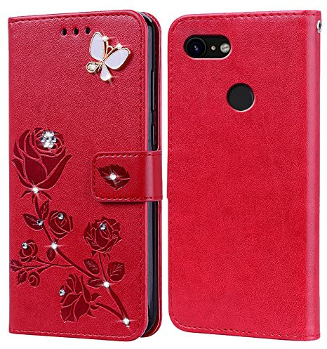 BIIULHCI Phone Case for Google Pixel 3,Flip Wallet Kickstand Premium PU Leather Protective Mobile Phone Cover for Google Pixel 3 Holster With Card Holder