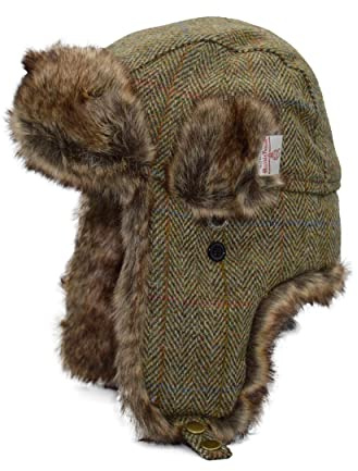 WALKER AND HAWKES - Charles - Hut der Fallensteller aus Harris-Tweed - Country-Stil - Moosgrün - XXL (61cm)