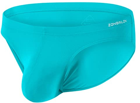 ZUOLAIYIN Slip da uomo con sacchetto che migliora il rigonfiamento, biancheria intima da uomo, sexy, in bambù, verde, nero, grigio, Lago Verde(8294), M
