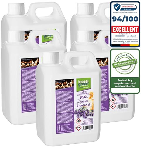 KieselGreen Bioethanolo 25 litri con Fragranza per Caminetto a Etanolo – Bio-etanolo profumato per Ambienti, molte Fragranze - Profumo per Caminetto a bioetanolo da Interno o da Tavolo L25