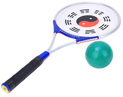 Tai Chi Ballschläger, Griff aus Aluminiumlegierung, Silikongesicht, Weicher Kraftübungsschläger mit Balltasche