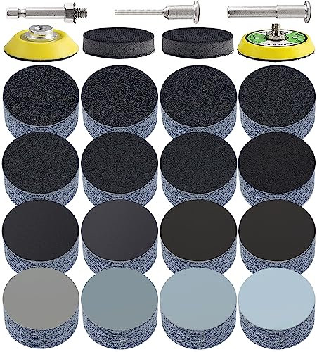 ALPXUXP Schleifscheiben 75mm Klett Wasserfest schleifpapier(Mit Körnung 60 80 120 150 180 240 320 400 600 800 1000 1500 2000 3000 5000 10000 x10) Mit 7 Stück Schleifpads Zubehör(167 Stück)