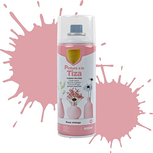 Etrexonline Pintura en Spray Ultra Mate a la Tiza, Chalk Paint Spray, Ideal para Metal,Madera y Cerámica, Acabado de Estilo Vintage -Colores Rosa Vintage (400ml, 1 Unidad)