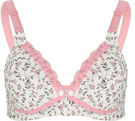 Soutien-gorge D'allaitement Pré-ouverture Coton Allaitement maternité Soutien-gorge D'allaitement pour les Femmes Enceintes (pommetier rose)