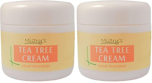 Mistry's Tea Tree Moisturising Cream 50g - Soothing & Protecting, Natural Antiseptic for Eczema, Itch Relief, Flare Ups & Fungal Infections - Additive Free, Vegan, (Pack of 2)