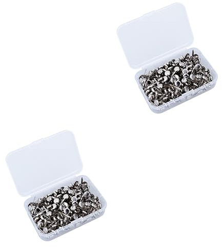 Operitacx 400stücke Rundkopfklammern Metall Brads Mit Aufbewahrungsbox Für Basteln Und Silber Hochwertige Büroklammern Für Scrapbooking Und Papierprojekte