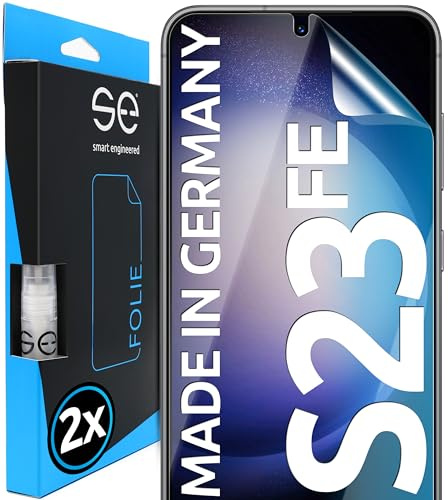 2x se® 3D SCHUTZFOLIE Transparent für Samsung Galaxy S23 FE,Selbstheilend, 100% Fingerabdruck & FaceID kompatibel, einfache blasenfreie Installation, Ultra-Klar, Stoß-Kratzfest, aus Deutschland