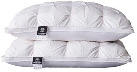 HOMDECR Cuscino In Piuma D'oca, Cuscino Per Hotel, Cuscini Di Lusso Con Qualità Alberghiera Super Morbida 100% Cuscino In Piuma D'oca Bianca 48 X 74 Cm (Bianco,1 cuscini)