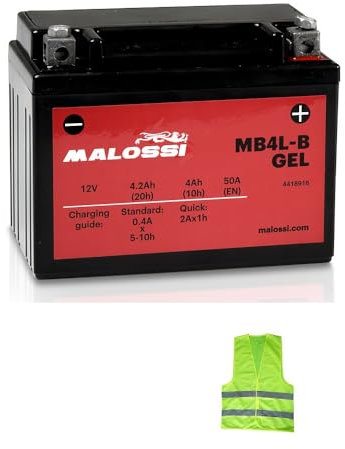 KOMPATIBEL MIT BETAMOTOR Adventure 50 pro Jahr 0000 al 0000 Schlagzeug YB4L-B MALOSSI MB4L-B Gel Wird BEREIT UND GELADEN GELIEFERT. AKTIVE BATTERIEN 4,2 Ampere 12 Volt 120X70X92MM