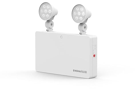 ENOVALITE LED Fluchtwegleuchte Notleuchte Twin-Spot mit Akku und Test-Funktion - 3h Notbetrieb - 6W 300lm - Rettungsweg Notausgang Notfall EXIT - mit Fernbedienung