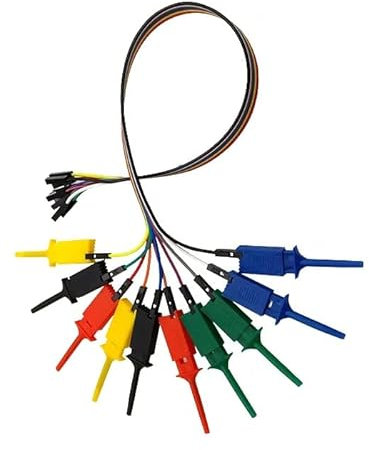 Switian 10 PCS 5 Farben Logic Analyzer Test Haken Clip Grabber Jumper Drähte & Interface Pins SOIC IC Test Haken Clip Jumper für Präzision Schaltkreis Testen/Stromversorgung Testen 30CM