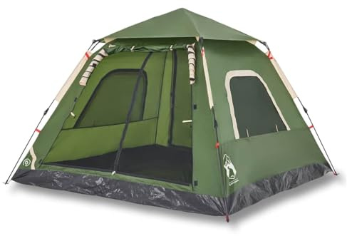 vidaXL Kuppel-Campingzelt 5 Personen Grau und Orange Quick Release