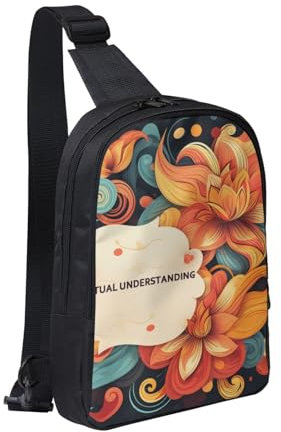 Schultertasche für Damen und Herren, trendig, Bakpack, lässige Brusttasche, Mottenbauchtasche für Reisen, Wandern, Happiness Quotes, Einheitsgröße