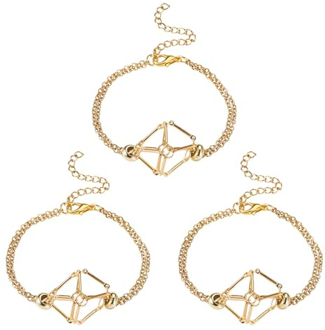 PandaHall 3 Stück Messing leere Steinhalter Armband Halbfertiges goldenes Armband mit Verlängerungsketten für Freundschaftsarmband Schmuckherstellung