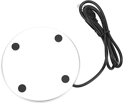 Cocoarm Scaldacollo USB, 55 °C, Sottobicchiere intelligente con temperatura costante, 3 livelli, piccola luce, intelligente USB, scalda bevande (argento)