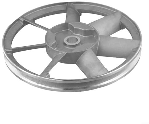 Besttoolifes Compresor de aire Accesorios de motor Correa Cabeza Volante Sola Ranura Triangular Rueda Polea 265Mm Diámetro Metal Plata