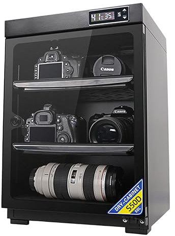 BomDog Cámara Lente Seco Gabinete, 3 Capas Electrónico a Prueba de Humedad Caja con Led Digital Display/50L