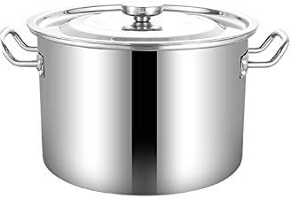 GUHPZA Olla de Acero Inoxidable con Tapa, Olla para cocinar para elaborar Cerveza, Olla Grande de Acero Inoxidable, 40 x 24 cm