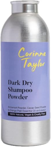 Corinne Taylor Organic Dark Dry Shampoo Powder for Brunette & Dark Hair | Chocolate & Sweet Orange Scent | Talc-Free, Aerosol-Free Volumising Hair Powder | 100% Natural, Vegan | 85g