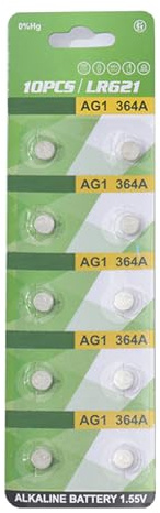 Morain Lot de 10 piles bouton alcalines AG1 AG3 AG4 AG10 AG13 1,55 V LR1130 LR41 LR44 pour montres