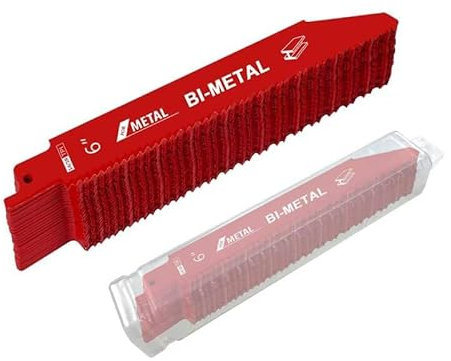 Juego de 25 hojas de sierra alternantes de 150 mm, cortador de sierra multifuncional, cuchillas 14/18TPI para cortar madera, plástico, tubos de metal