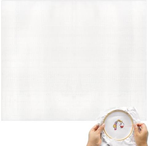 MAYJOYDIY 1m Kreuzstich Aida Stoff 22cm Wasserlöslicher Leinwand Zauberstoff Stick Canvas Handarbeitsstoff Für Tischdecken Stoffdekoration Bettlaken DIY Kreuzstich