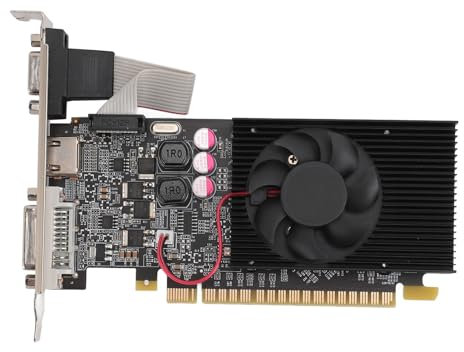 LICAEVEY 2GB DDR3 64Bit PCIe Gaming Graphics Card - Low-Profile Desktop GPU with Cooling Fan, HDMI/DVI/VGA Ports, Compatible with 10/11/7/8
