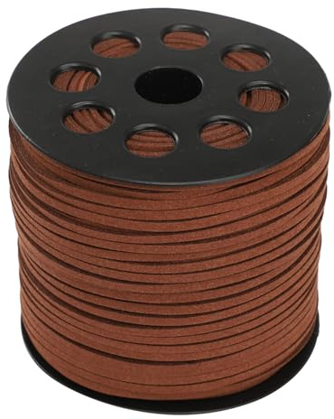 Kaerm Flat Suede Leather String Faux Leather Cord Thin Twine For Braiding Macrame Wrapping Stringing Beads Coffee One Size