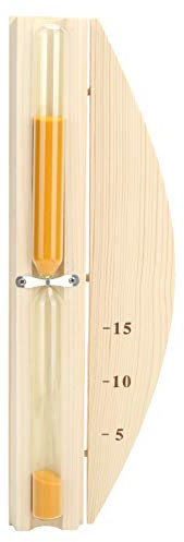 Sauna Hourglass Timer, 15 Minute Sand Clock, Wall Mounted Wooden Design, for Sauna Rooms, Offices, Restaurants, Wood Glass Materials