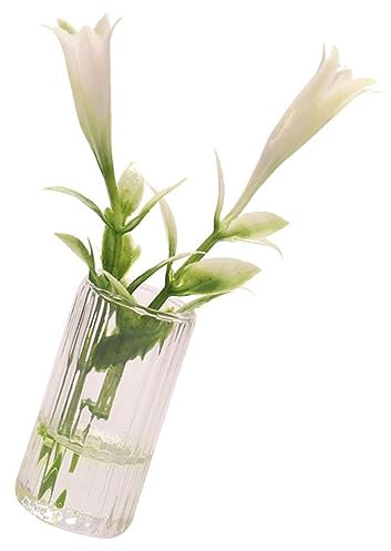 Abaodam Vaso Miniatura con Fiori Artificiali Giglio Decorazionper Mini Casa Accessori per Dollhouse Resistente per Regali Festivi e Creazioni Realistiche