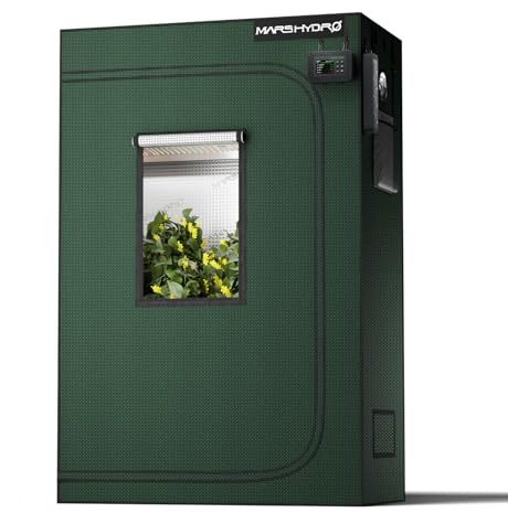 MARS HYDRO Pro Grow Tenda da giardino 120 x 60 x 180 cm, per interni Grow Tent riflettente Mylar allevamento idroponico, vassoio rimovibile per la coltivazione di piante