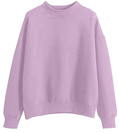 Générique Överdimensionerad tröja med rund hals för dam rund hals enfärgad tröja långärmad toppar vår höst ledig tröja bekväma toppar sweatshirt, V-formad, M