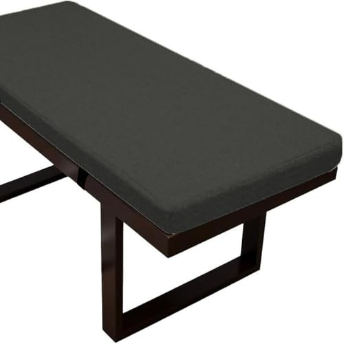 Bench Cushions for Indoor Furniture, Linen Seat Pad for Bay Windows with Foam Padding Garden Patio Long Chairs Furniture Cushions(Black,42x12in)