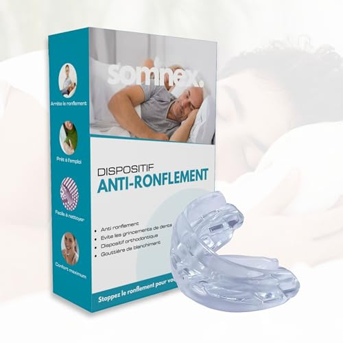 Dispositif Anti-Ronflement Somnex – Gouttière Buccale – Améliore le Sommeil – Solution Naturelle et Sans Médicament (Taille Small - 6,5 cm)