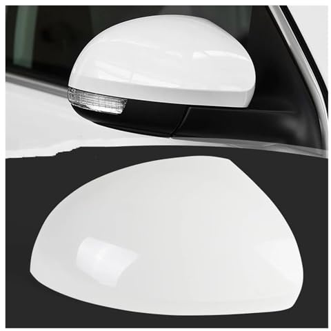 Cubierta Espejo Ala Para VW Para Tiguan 2010-2016 5N0857537 5N0857538 Pieza Cubierta espejo retrovisor puerta lado izquierdo derecho Carcasa Carcasa Espejos Retrovisores(1xWhite Right)