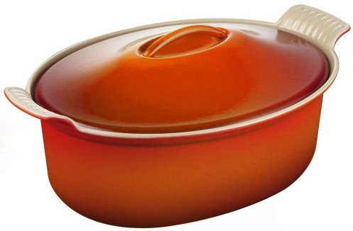 Le Creuset Heritage Ovaler Bräter aus Gusseisen, 3,7 l, Volcanic