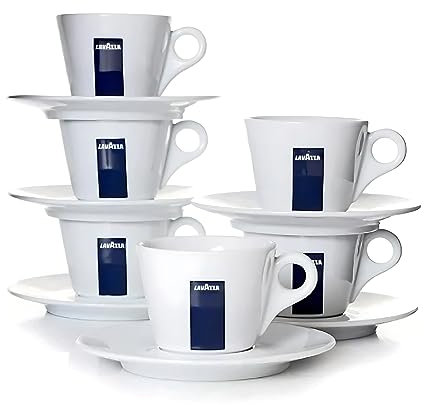 Lavazza Blu Collection Cappuccino Cup, Set of 6, Coffee Cup, Porcelain, White, 165ml