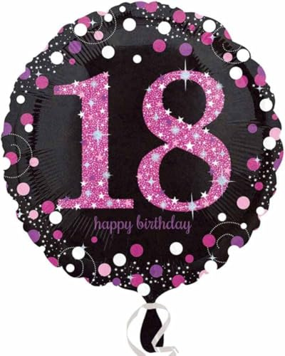 Pink Sparkling Celebration 18th Standard Foil Prismatic Balloons S40