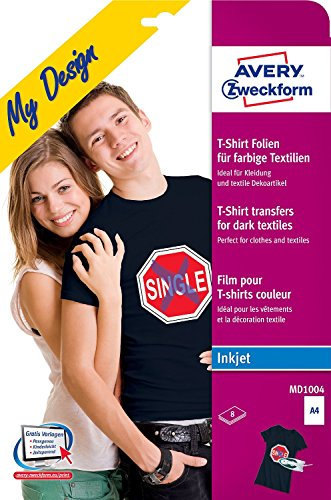 Avery Zweckform MD1004 Textilfolien für farbige Textilien (A4, 210 x 297 mm) 8 Blatt (2)