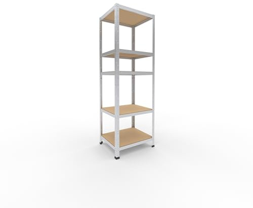 shelfplaza® 180x60x50cm HOME Scaffale metallo per carichi pesanti zincato con 5 ripiani con 175kg capacità di carico/Scaffali in metallo per garage come scaffali per ripostiglio o officina