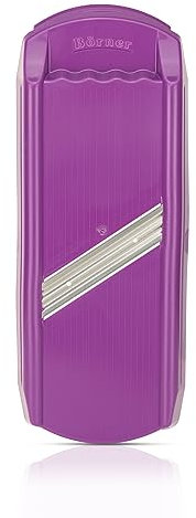 Börner DesignLine Affettatrice • Affettaverdure Ideale per Cetrioli, Carote e Cavoli • Tagliaverdure per Fette di Frutta/Verdura • Made in Germany • Grattugia da Cucina (Viola)