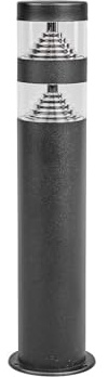 Lindby LED Außenleuchte Lanea (spritzwassergeschützt (Modern) in Schwarz aus Edelstahl (1 flammig,) - Wegeleuchte Pollerleuchte Wegelampe Sockelleuchte