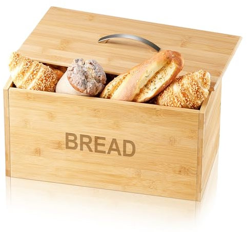 Traditional Wooden bread bin Classic Style bread bin Storage Box Removable Lid Compact Wood Countertop Essentials Storage for Kitchen Stylish Eco-Friendly and Practical Environmentally Conscious
