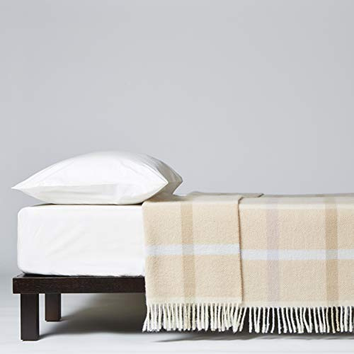 LANEROSSI Coperta Matrimoniale England, 210x250 cm, 100% Lana Vergine, Albicocca