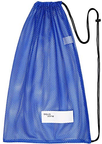 aqua zone Sporttasche mit Kordelzug für Schwimmen, Strand, Tauchen, Reisen, Gymnastikball - Blau -