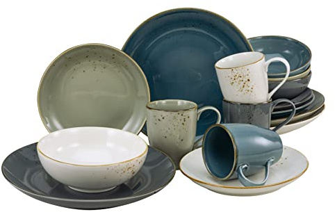 CreaTable, 16253, série Nature Collection NORDIC STYLE, service de table, service combiné 16 pièces